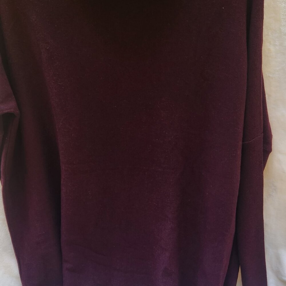 New! Smartwool Sweater Womens Black Cherry Heather Edgewood Poncho Cowl Neck SM - Picture 2 of 5